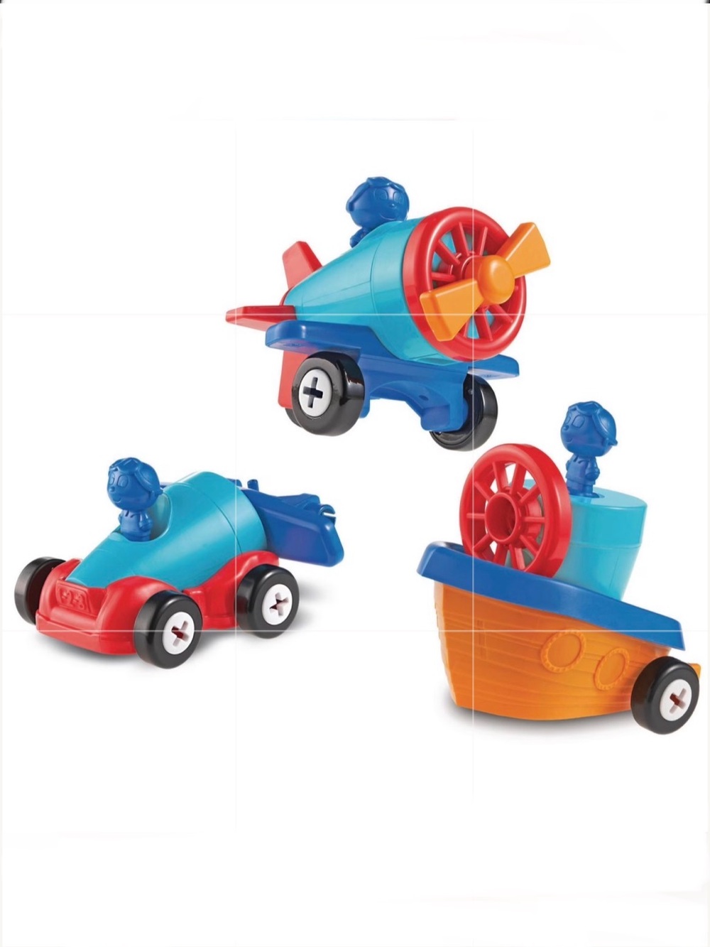 Learning Resources 1-2-3 Build It! Car, Plane, Boat * 1 DAMAGED Piece